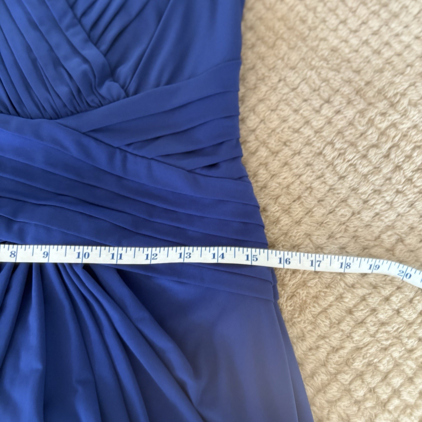 Tadashi Shoji Royal Blue Pleated Layered Sheath Bodycon Dress Blue Small