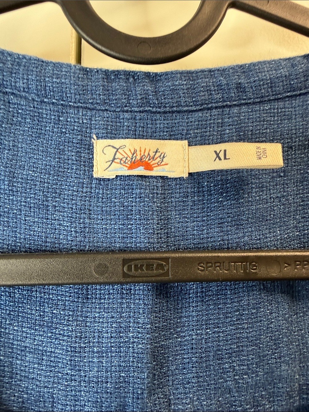 Faherty Isha Basketweave Dress XL Sleeveless Linen Indigo $168