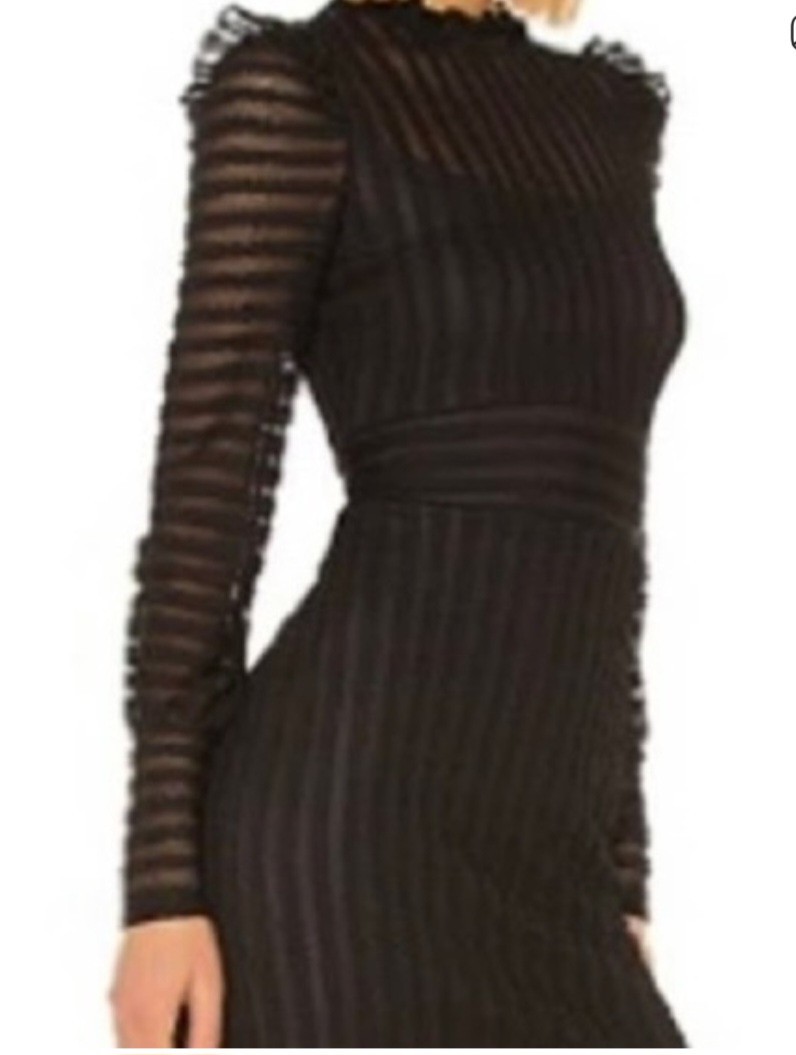 Bailey 44 Alessendra Ruffled Mock Neck Long Sleeve Dress Size S