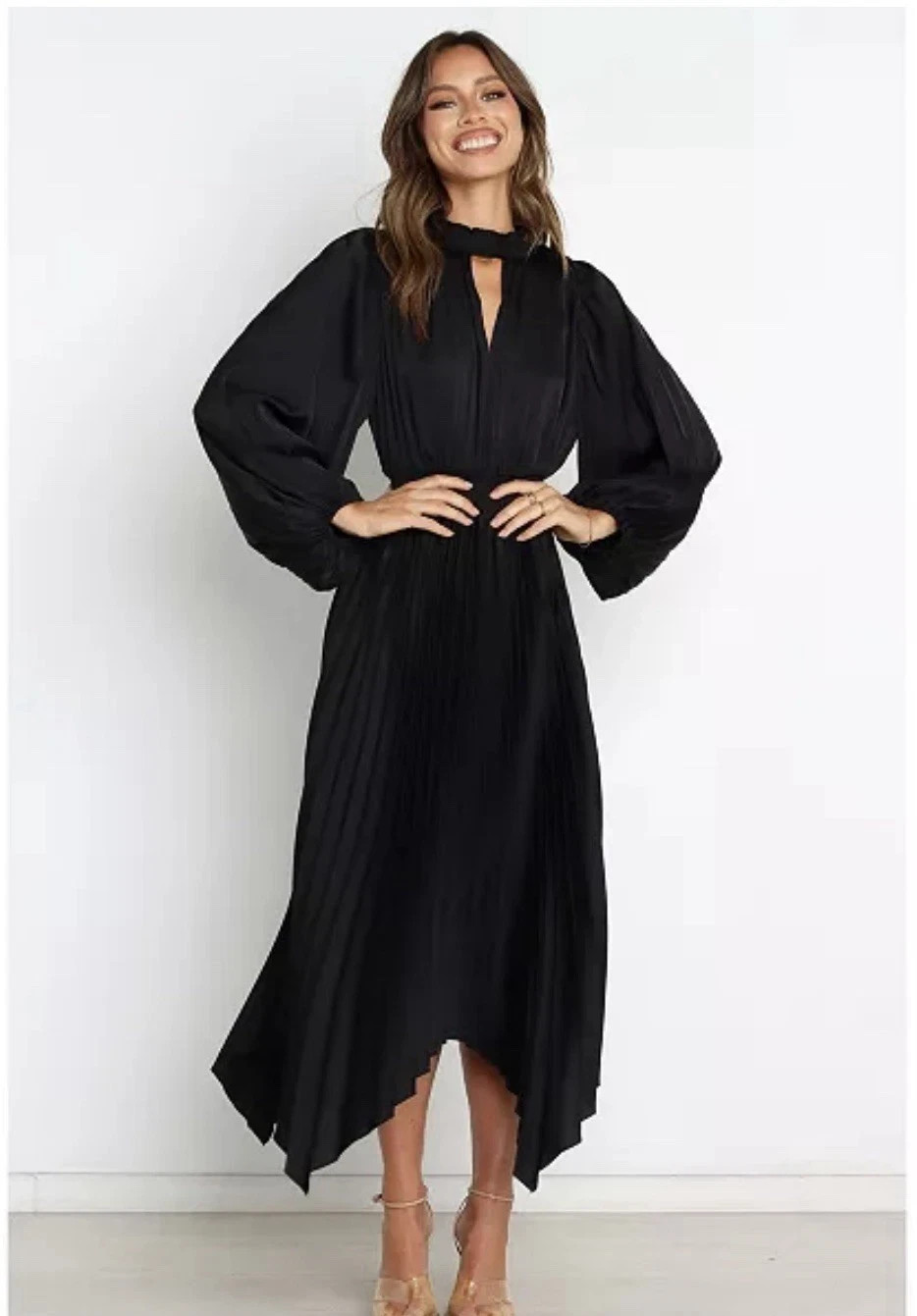NEW PETAL AND PUP Eloise Black Pleated Dress Size 2