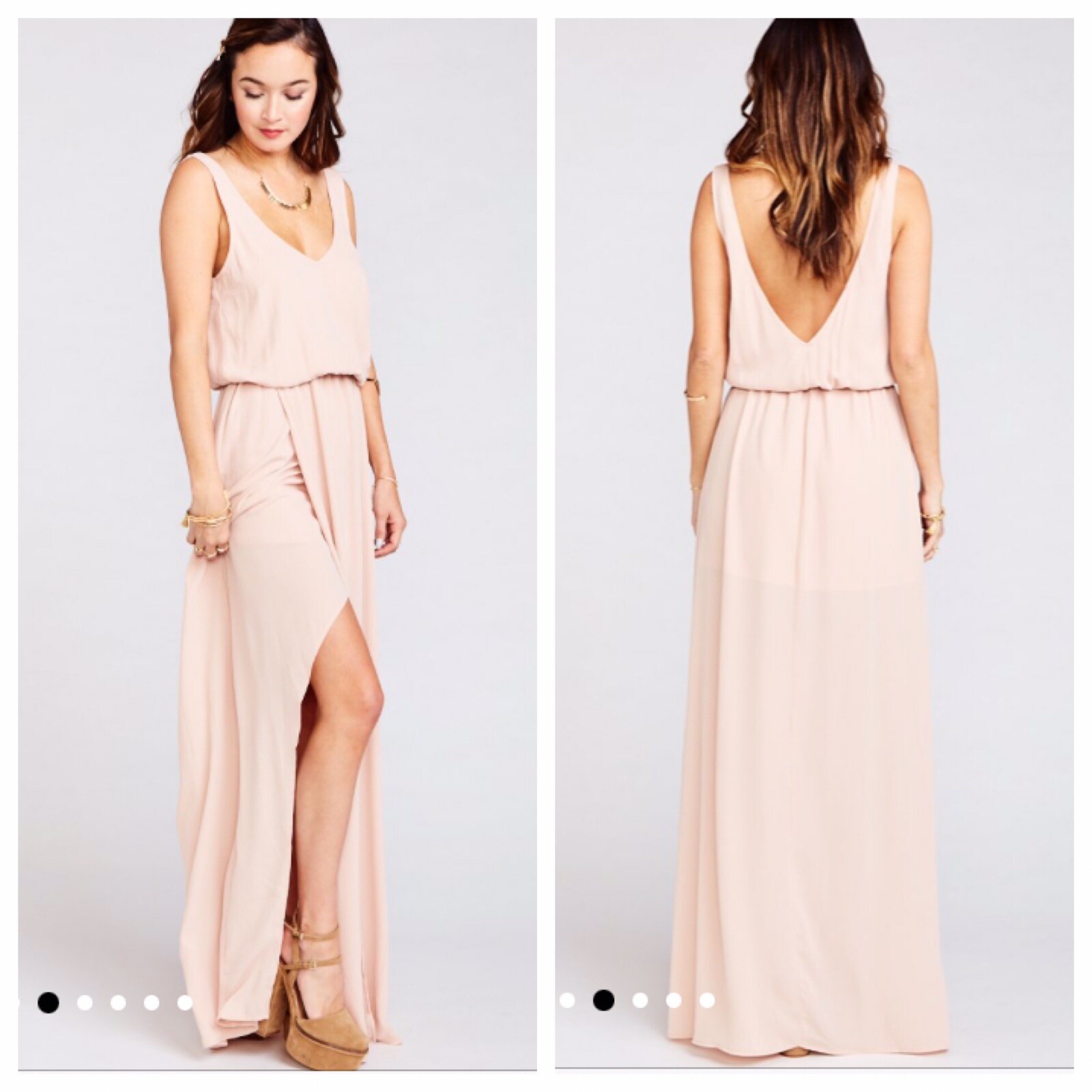 NWT Show Me Your Mumu Kendall Maxi Dress Dusty Blush Crisp S Bridesmaid