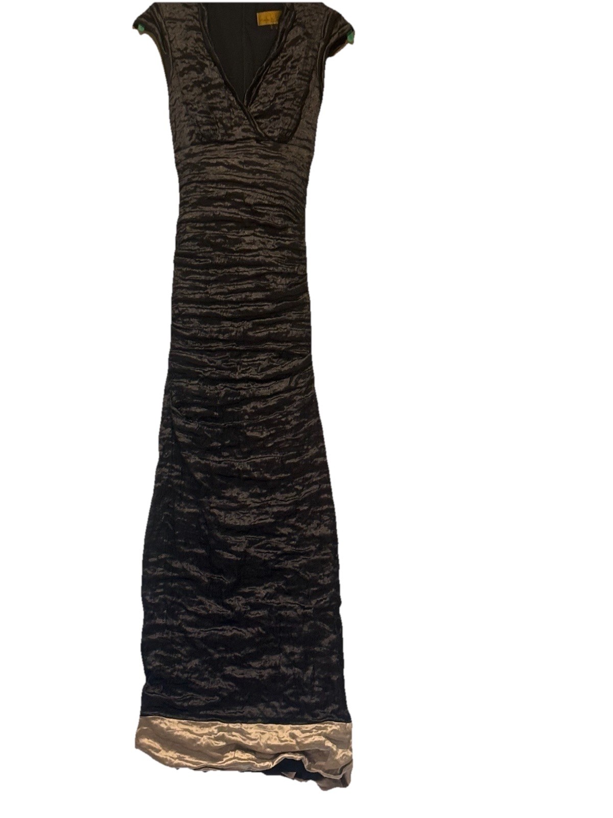 Nicole Miller Botique Blue Techno Crinkle Stretch Taffeta Dress Size6