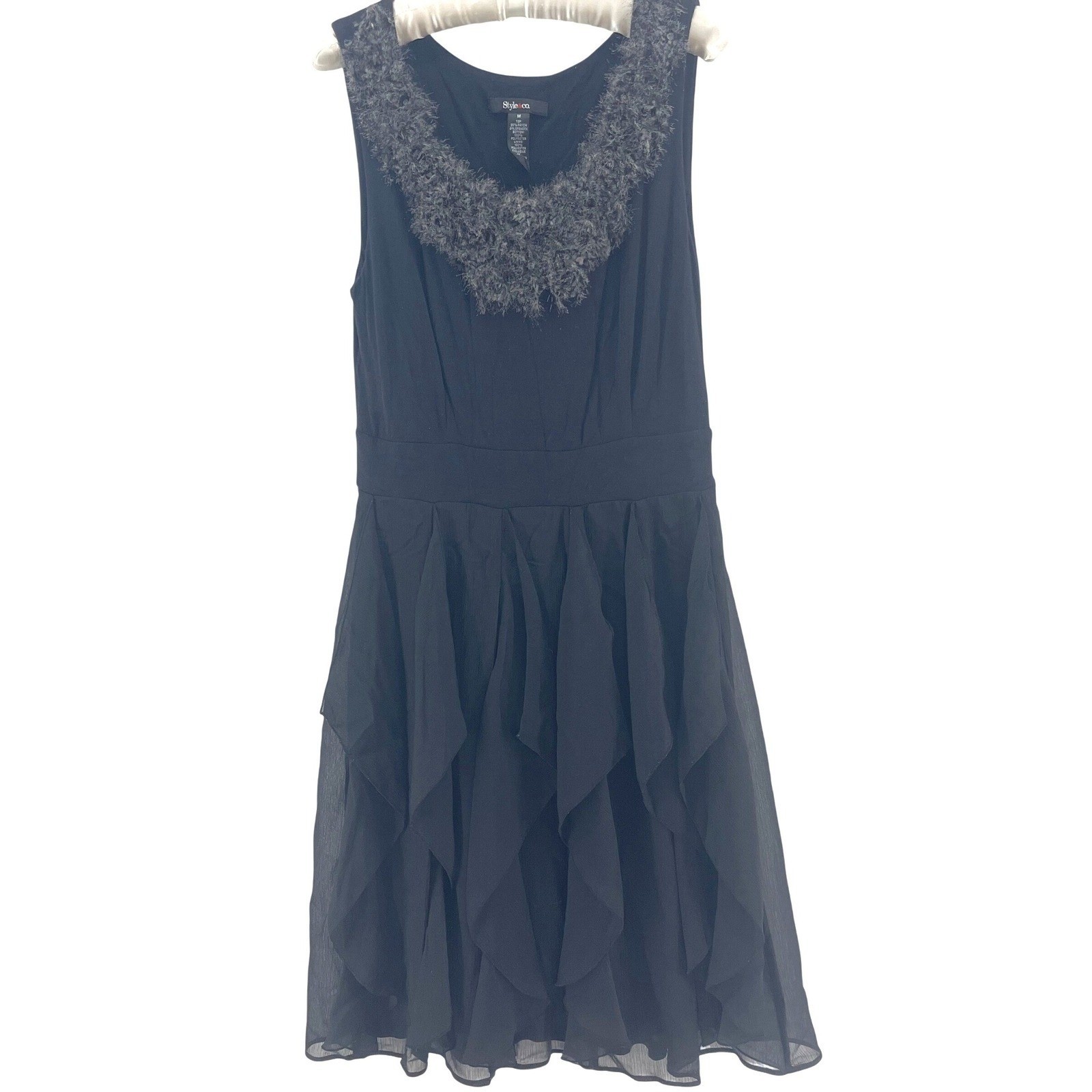Handkerchief Hem Dress Women M Black Sleeveless Goth Grunge Witchy Avant Garde