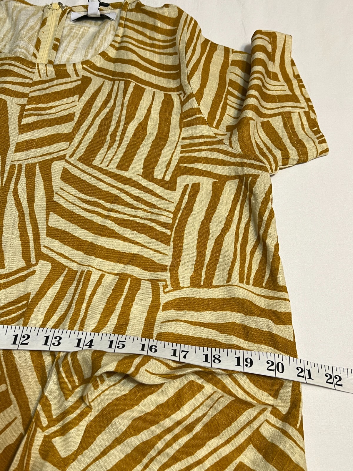 NWT Lost + Wander Mustard Geometric Print Maxi Dress Size S Linen Blend Boho