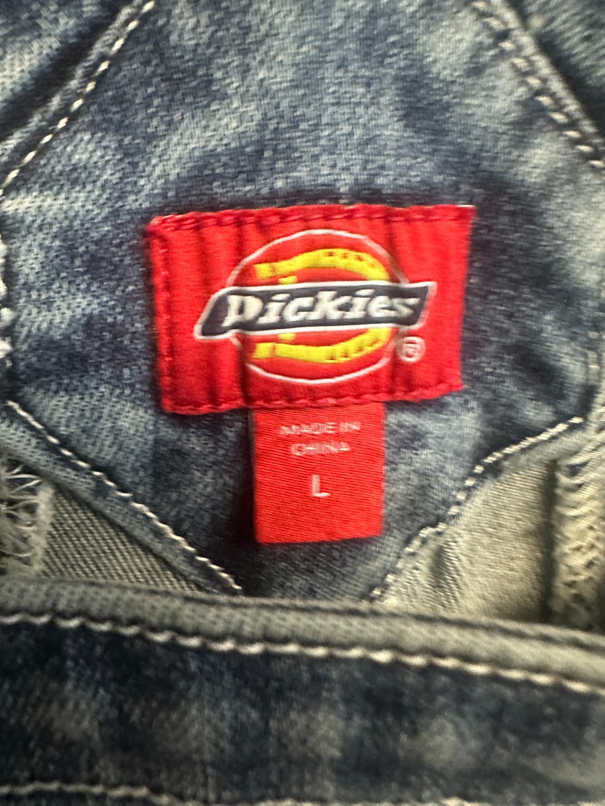 Dickies Overall Jean Dress Juniors Size L Dark Blue Denim Y2K Grunge Vintage