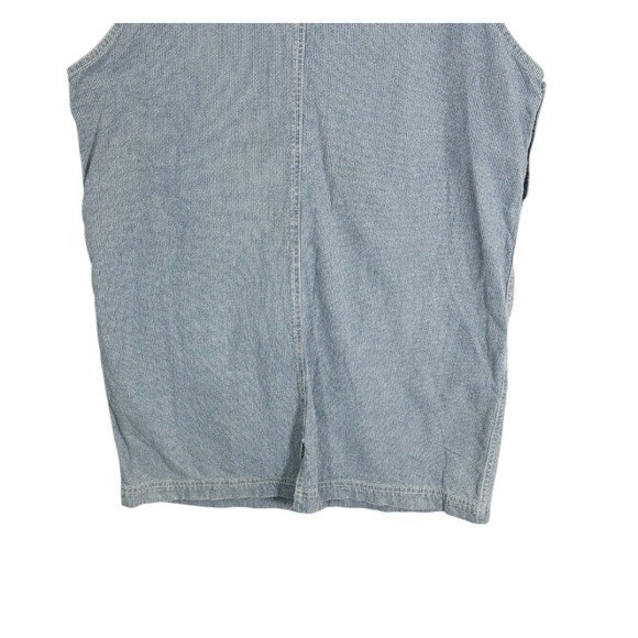 Vintage Looney Tunes 90s Sleeveless Pinstripe Denim Jean Dress Size Large Womens