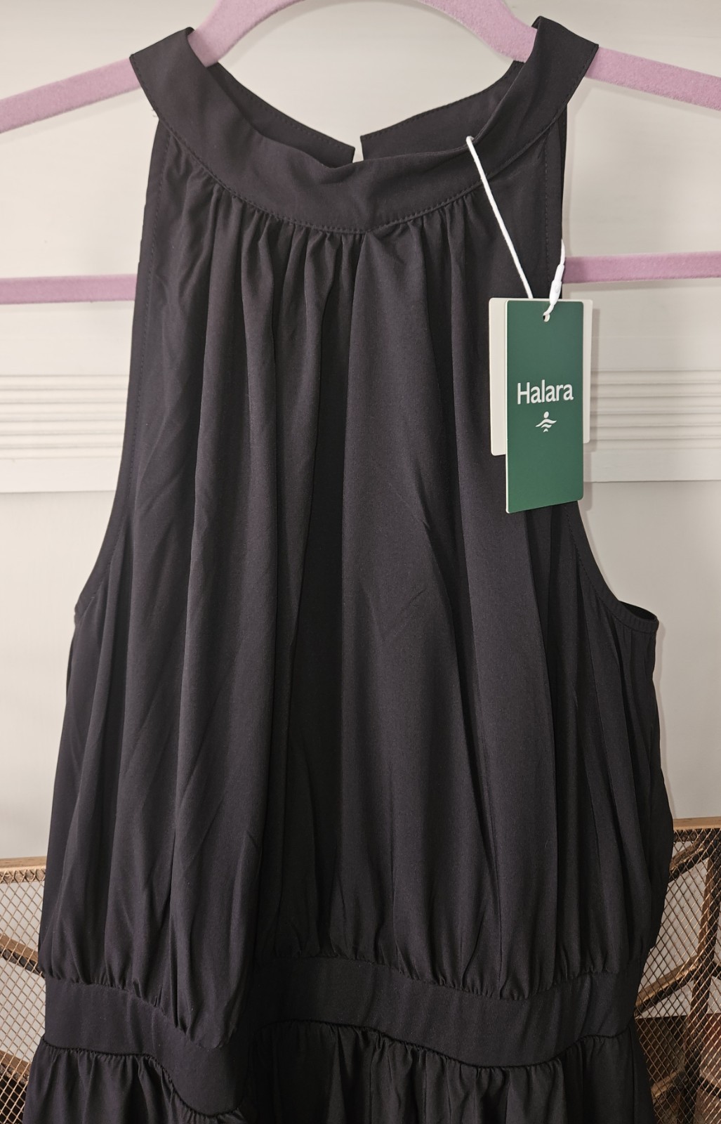 Halara Breezeful Sleeveless Keyhole Back Flowy Quick Dry Maxi Dress Sz. L. NWT