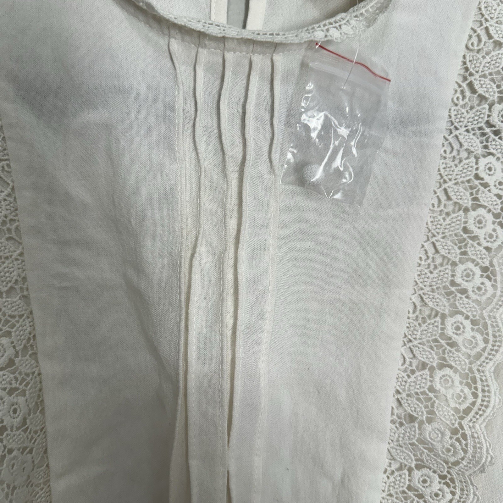 SWEET WANDERER Boutique White Swiss Dot Tiered Dress Sz L