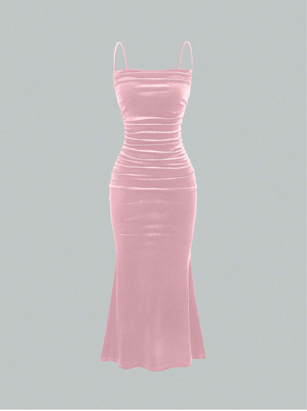 Pink MOD Solid Ruched Mermaid Hem Cami Dress Sz XS S M L