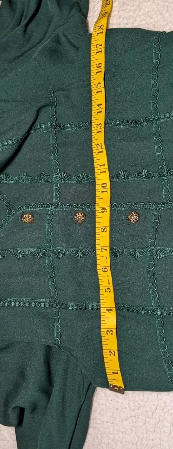 VINTAGE S.L. PETITES Jacket Dress GREEN Blazer Vest & Dress Suit Size 12 PETITE