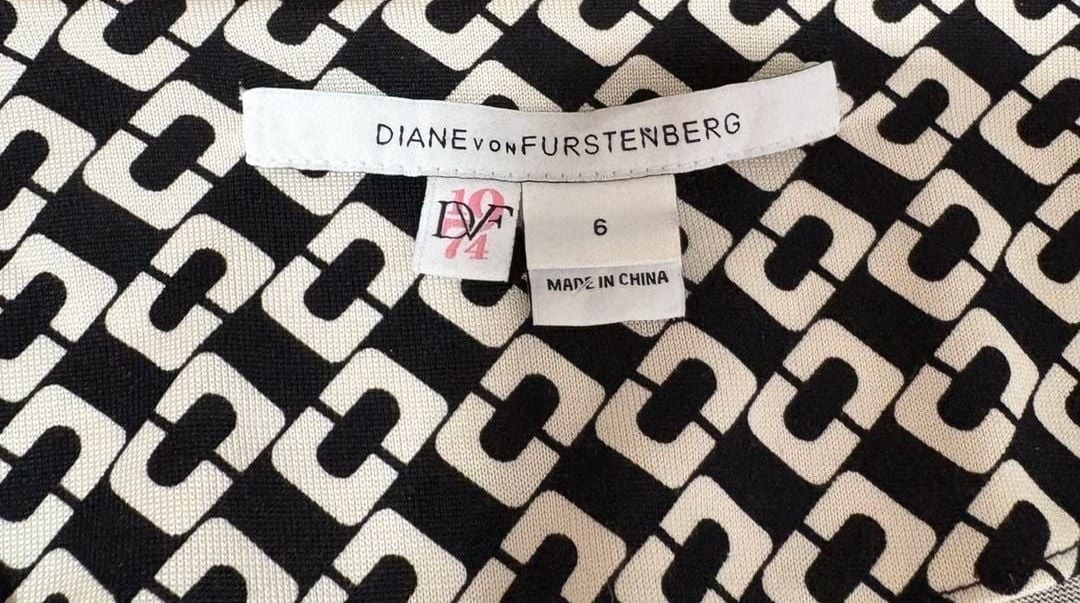 Diane von Furstenberg Reina Jersey Silk Long Sleeve Dress Size 6