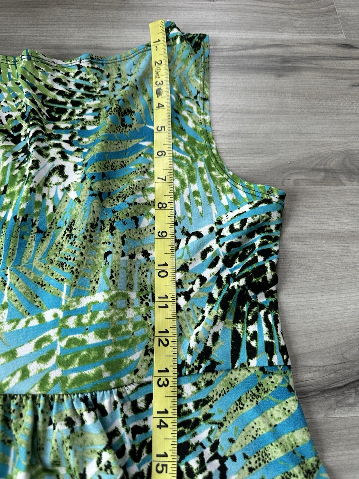 Elementz Sleeveless Stretchy Maxi Dress Feminine Classic Size S Tropical Beach