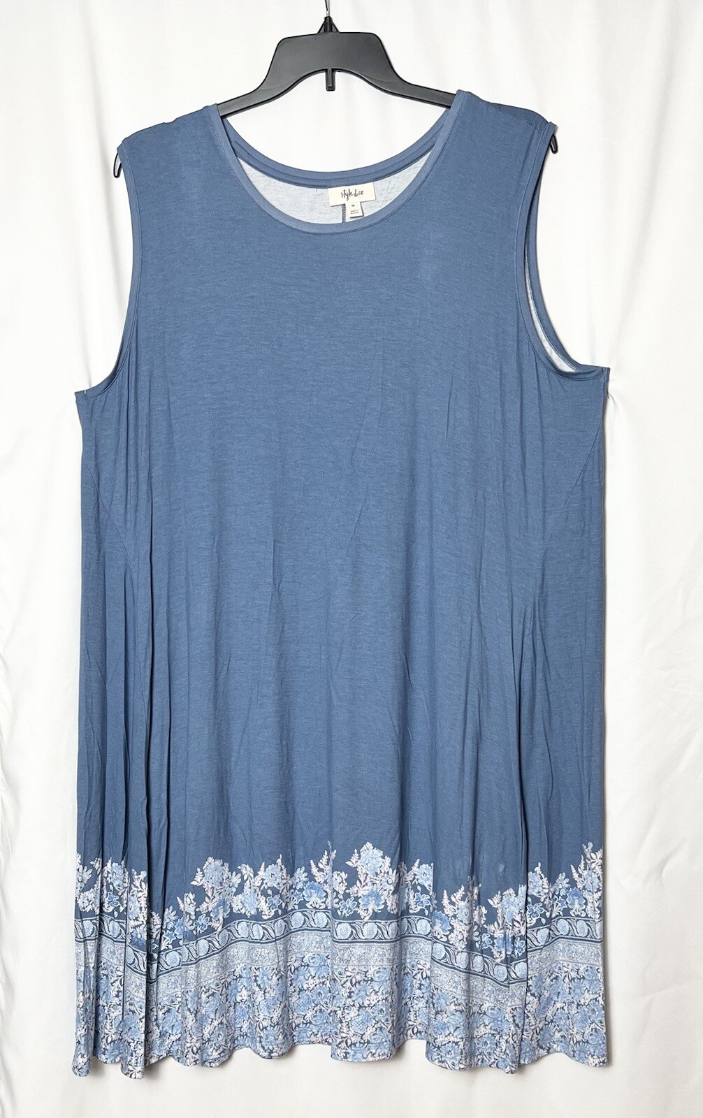 Style & Co Women’s Plus Size Sleeveless Flip-Flop Printed Dress Color Blue Sz 3X