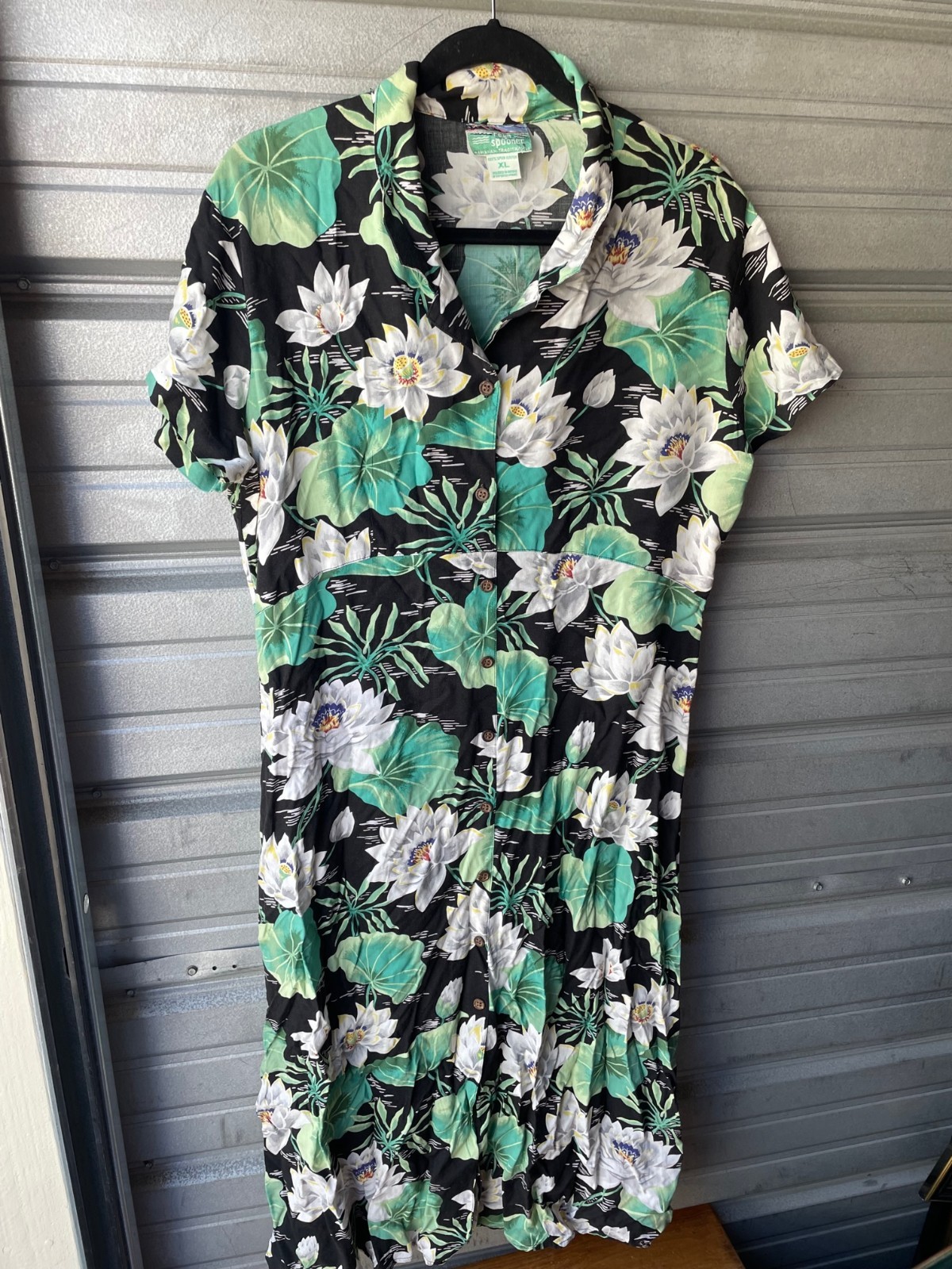 Vintage Reyn Spooner Aloha Hawaiian MuuMuu Maxi Dress Size XL Rayon