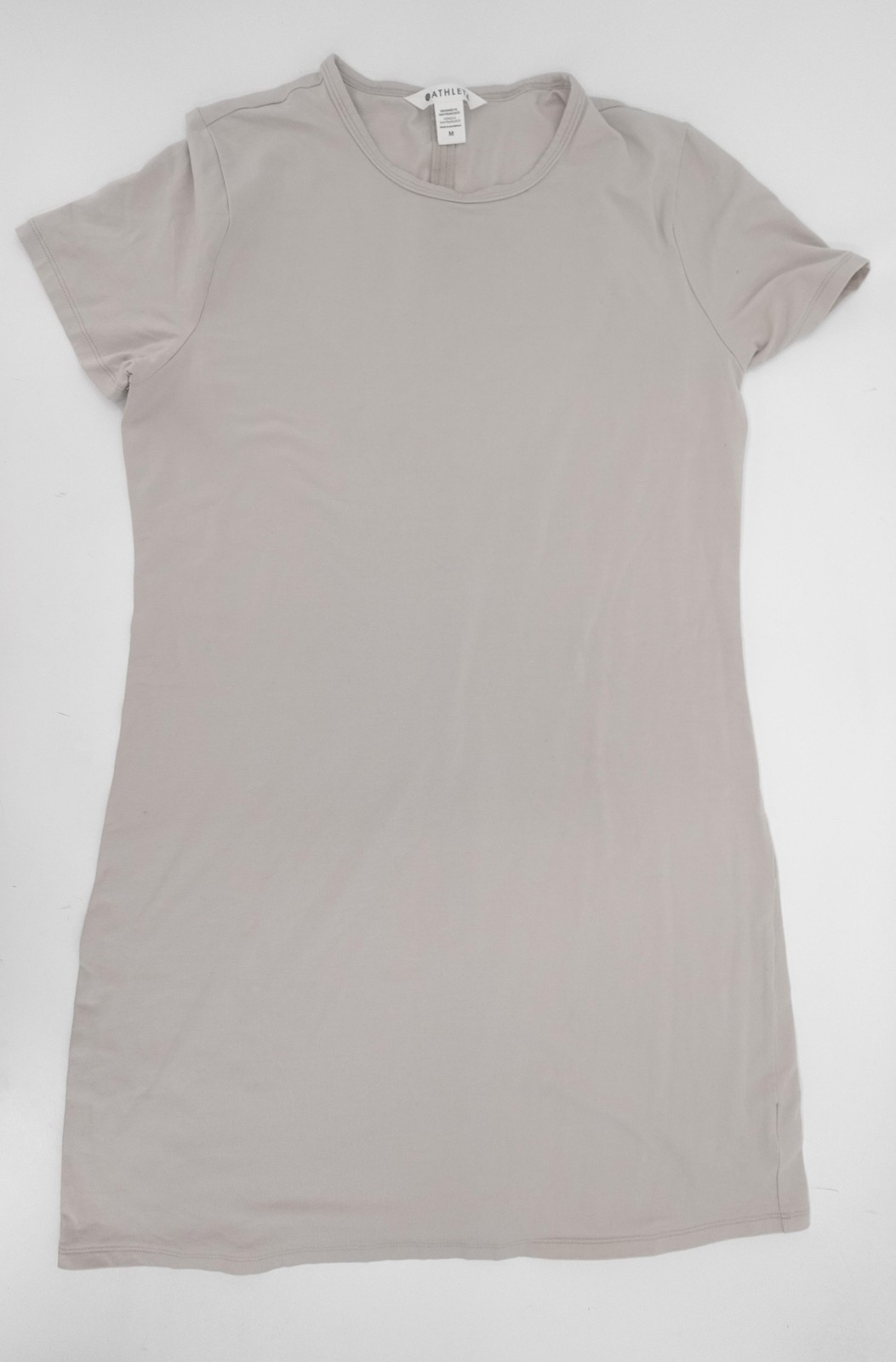 Athleta Tee Dress Womens Medium Short Sleeve Crew Neck Supima Cotton Stretch