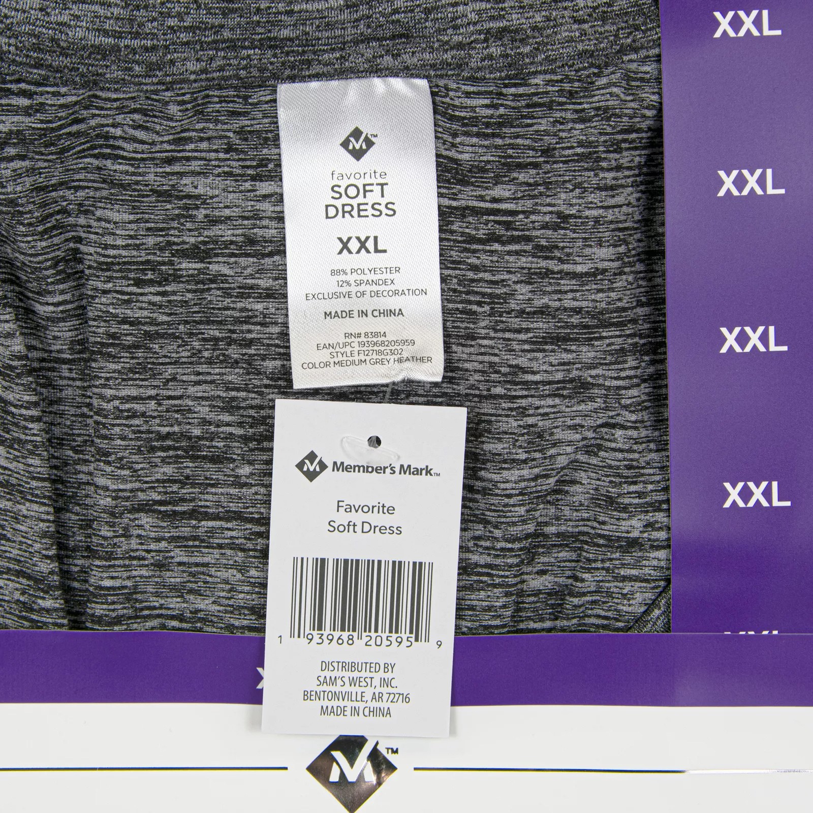 Member’s Mark Women’s Favorite Soft Pullover Dress Grey Heather, Size XXL