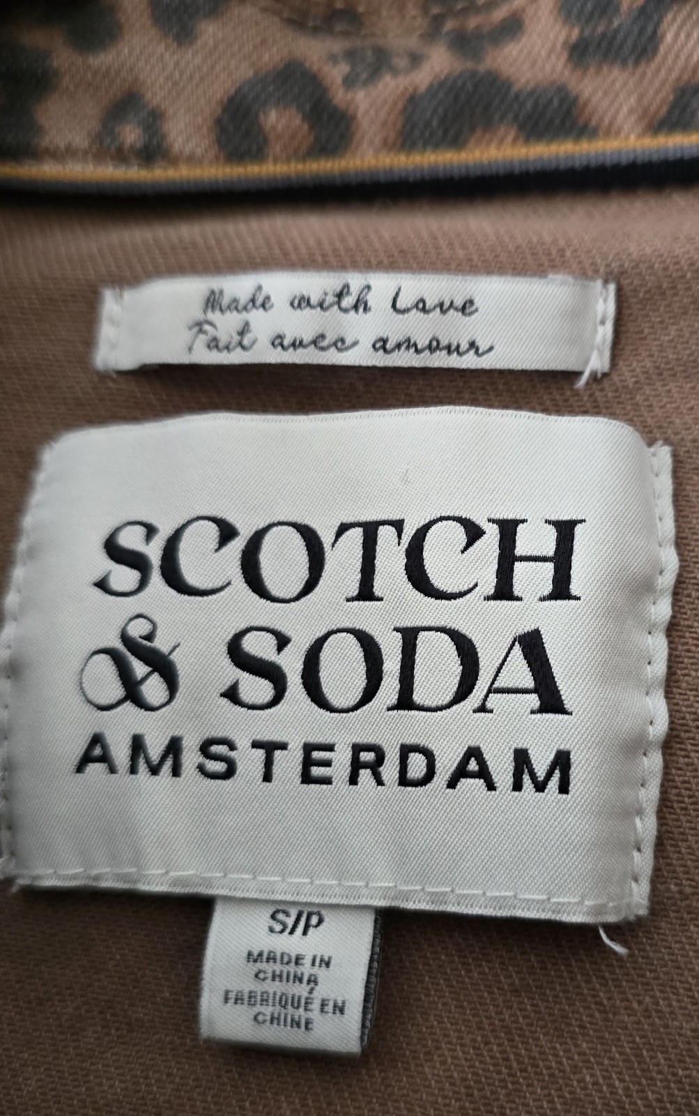 Scotch and Soda Denim Mini Dress Small Petite Cheetah Print, Generous Cut
