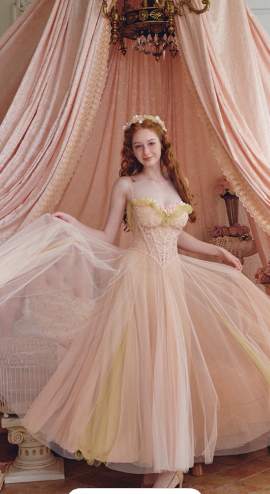 LaceMade -Sweet Heart Pink Romantic Sweet Tulle Princess Lolita SZ XL runs small
