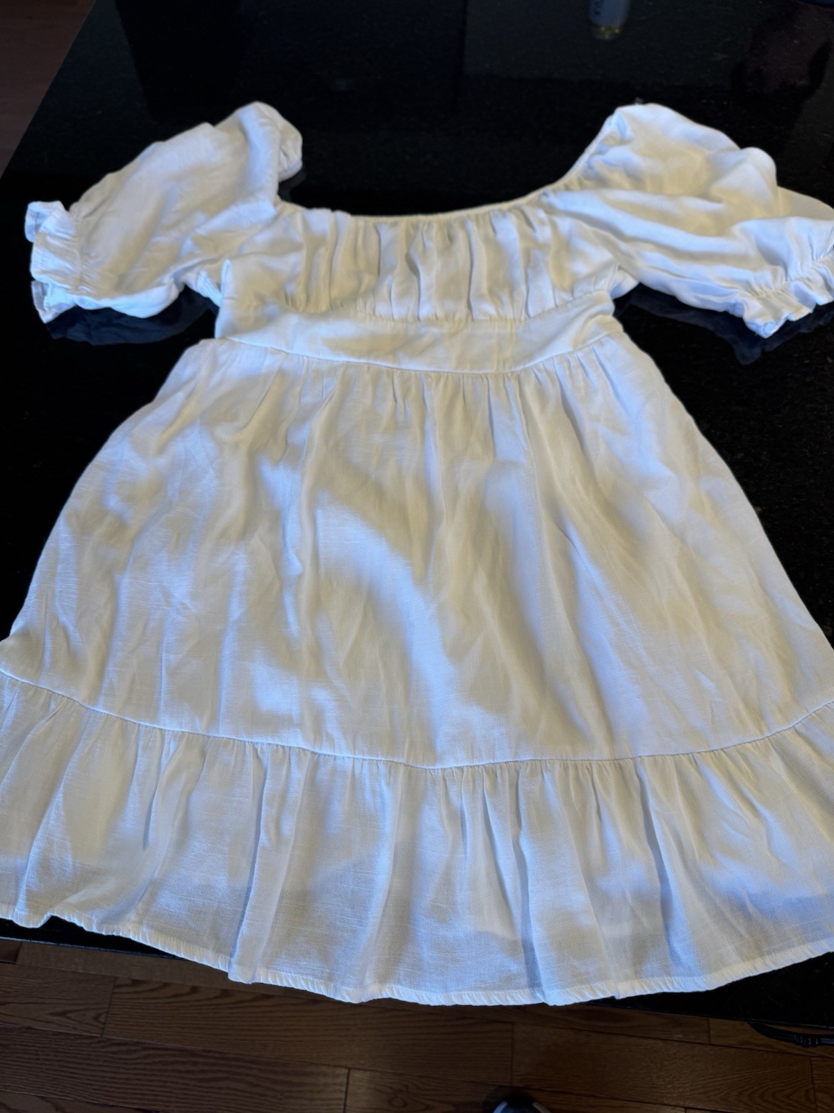 Alter’d State Women’s White Low Cut Dress With Zip And Tie Size Medium