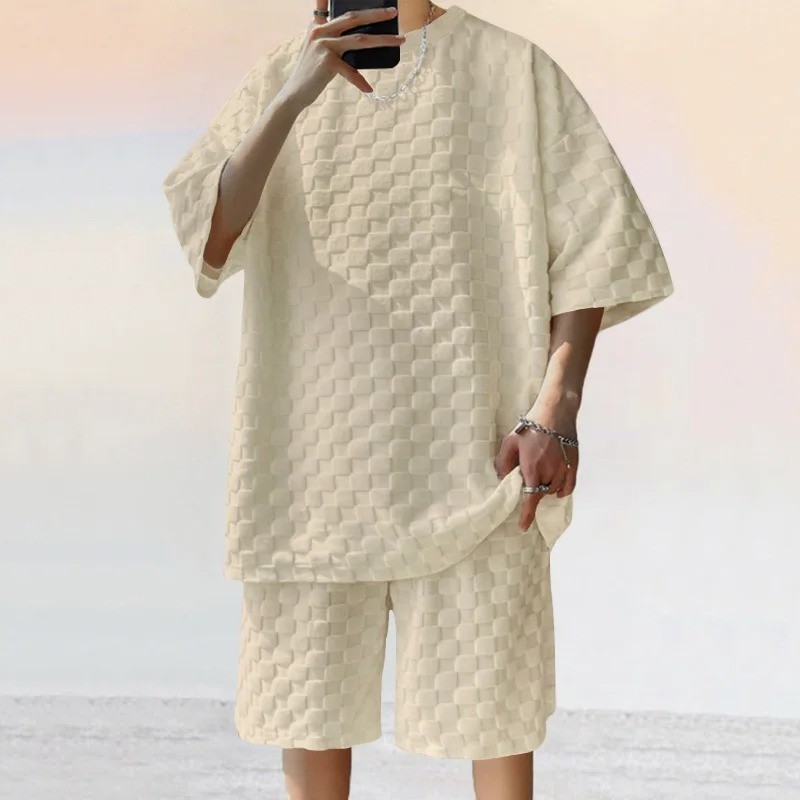 European and American Oversized Fashion Brand Men’s Sport Two-Piece Set