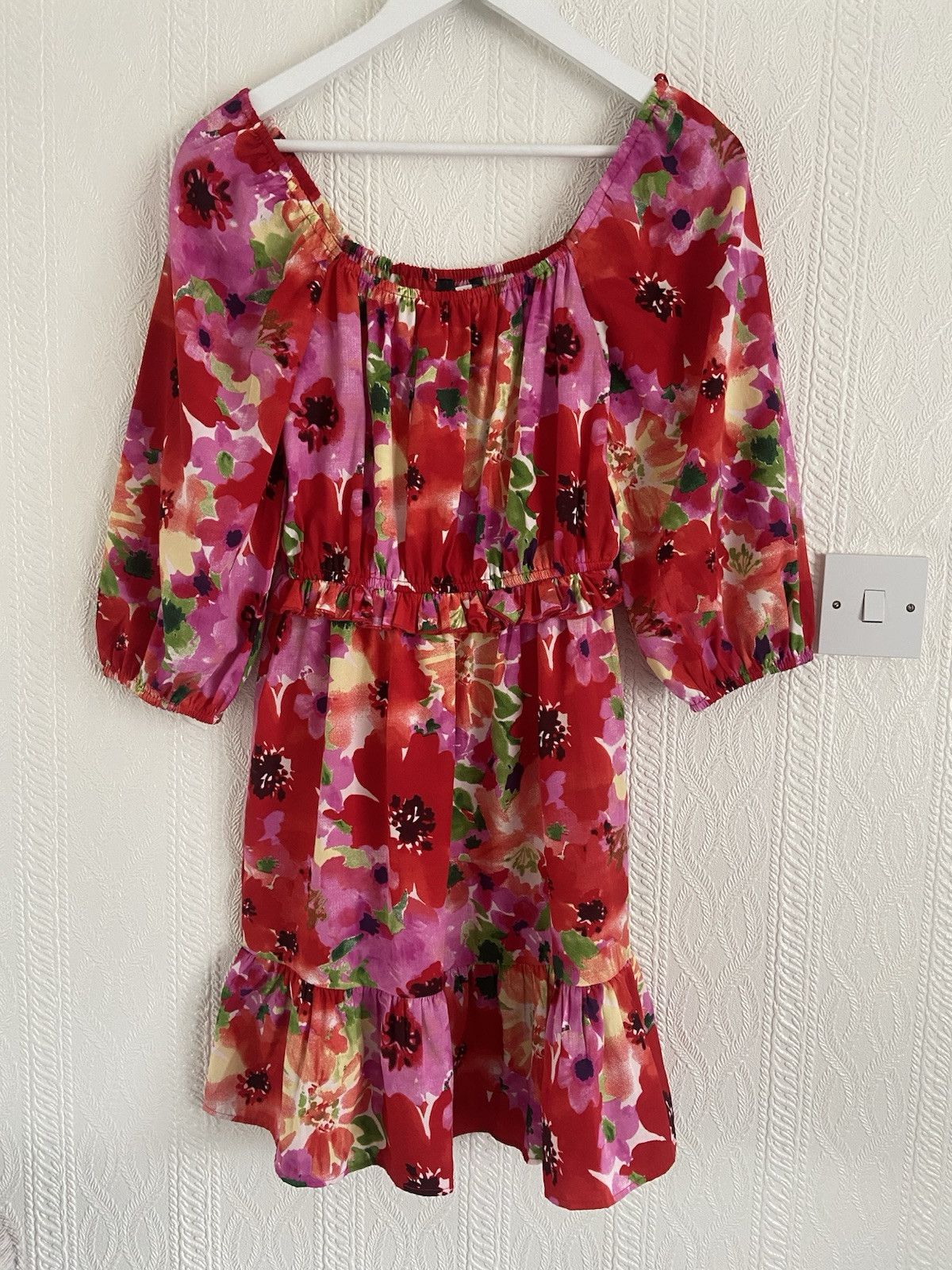 Ladies Pep&co Floral Summer Dress 3/4 Sleeves Size 8