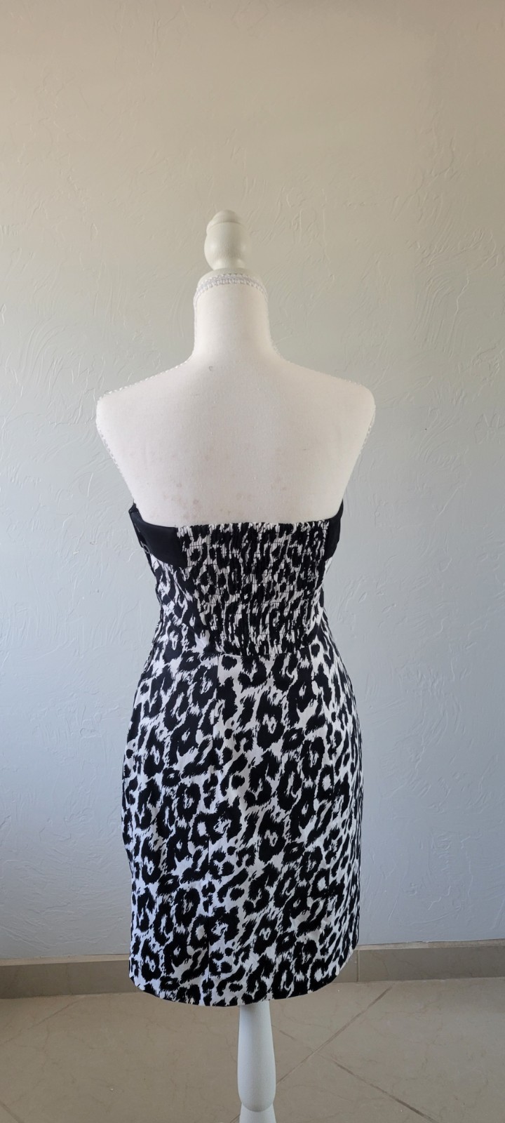 Betsey Johnson Leopard Print Strapless Cocktail Dress Size 6 Party Mini Bodycon