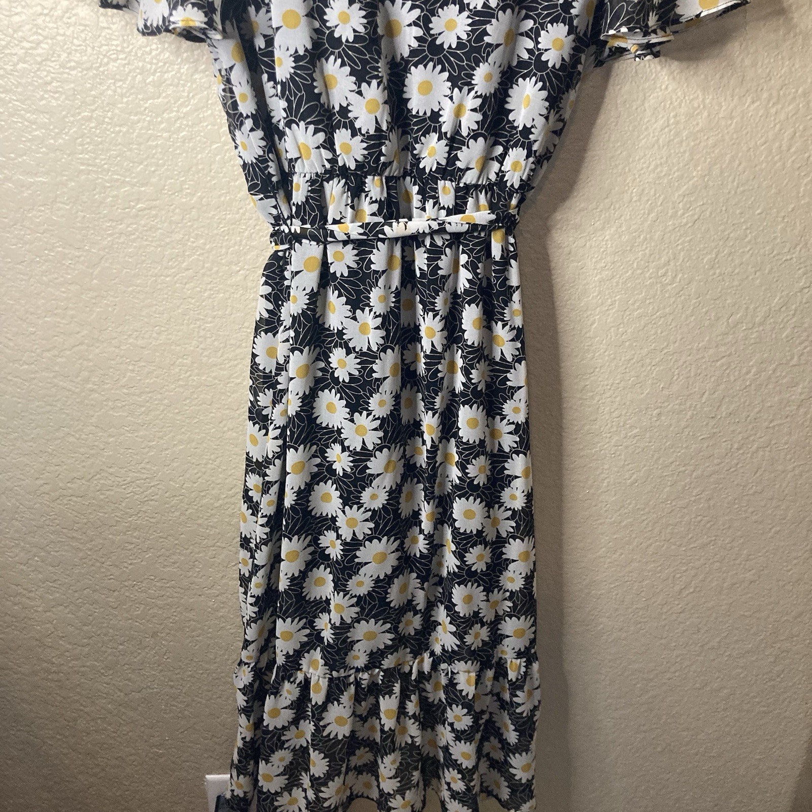 Rewind Floral Wrap Dress Bohemian Daisy Sundress High Low Cowgirl Size Medium