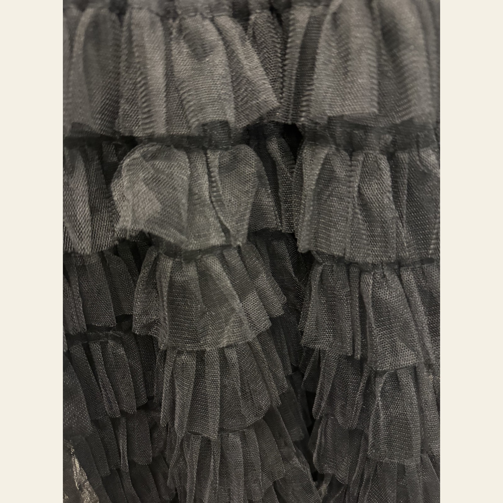 Black Balletcore Tiered Tulle Ruffle Maxi Dress Sweetheart Tie Straps Sz XS S