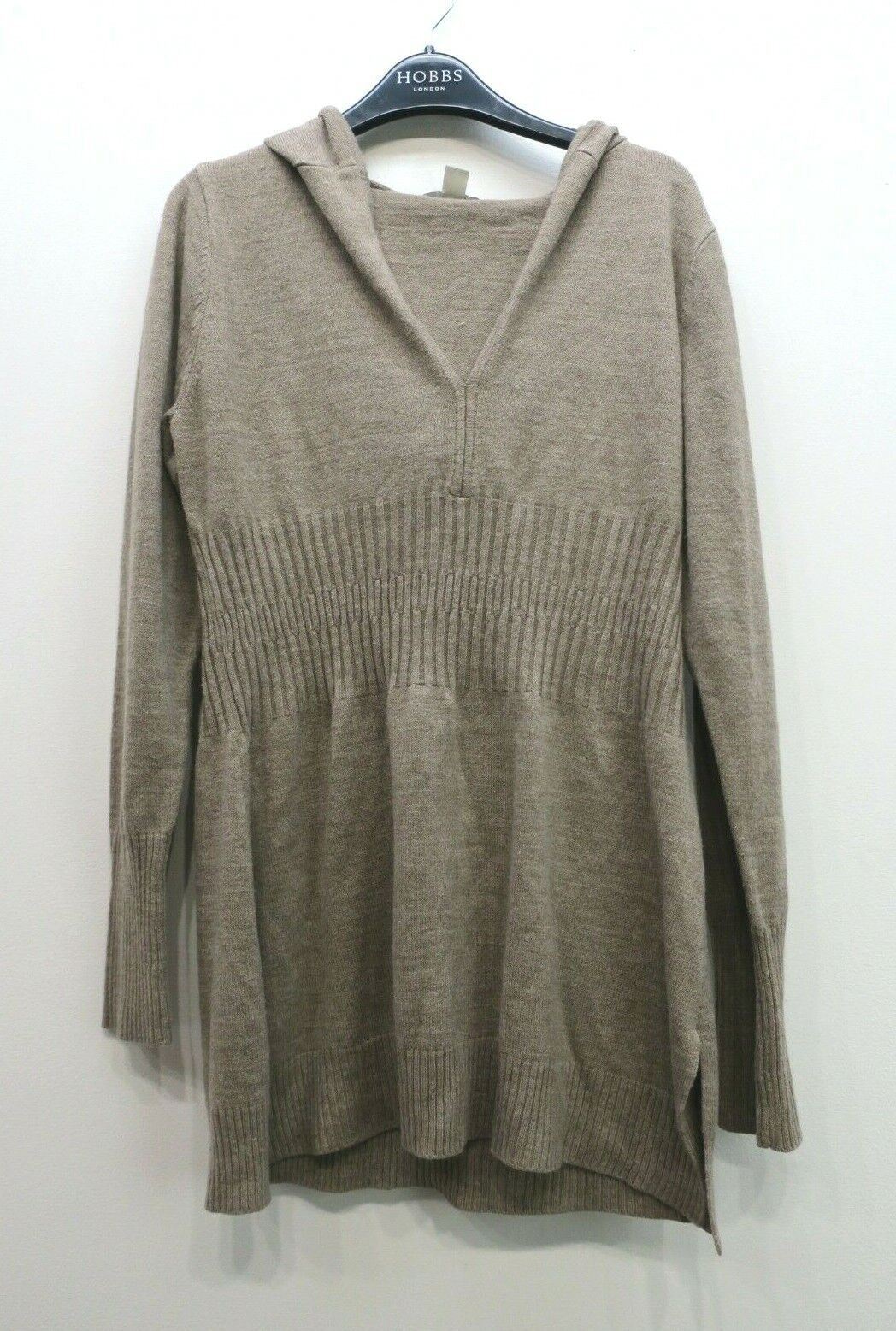New York & Company Womens Elastic Waist Long Sleeve Side Slit Hooded Dress S