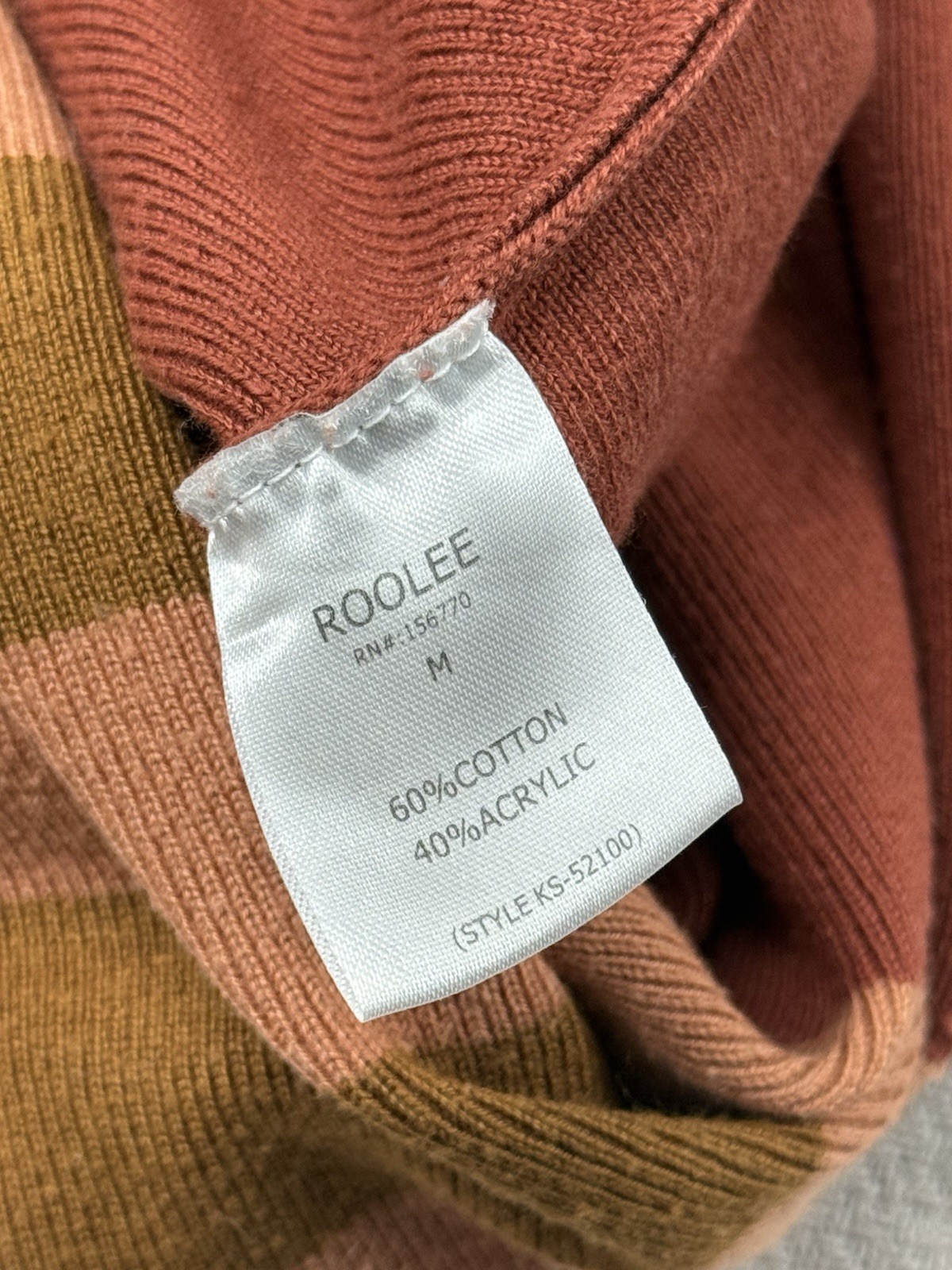 Roolee Sunset Lover Knit Midi Dress Geometric Women Size Medium Orange