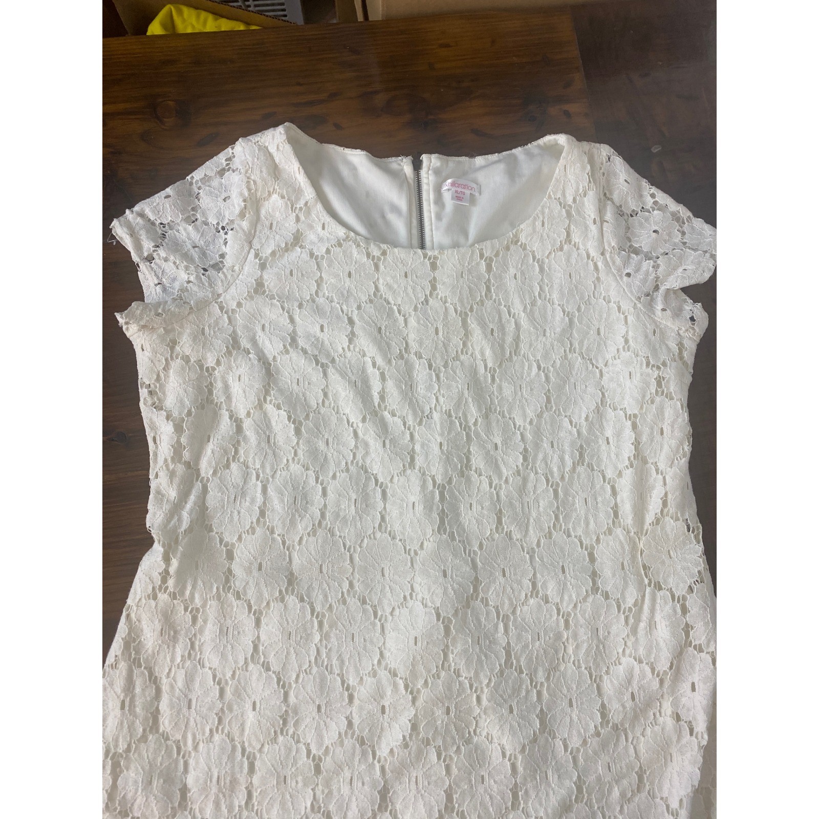 Xhilaration Womens XL Floral Lace Mini Dress Cap Sleeve Back Zip Lined SKU E125