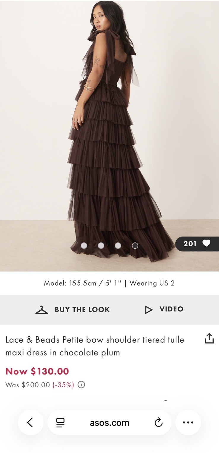 NEW LACE & BEADS TULLE BOW SHOULDER MIDI DRESS IN CHOCOLATE BROWN UK 12 US 8