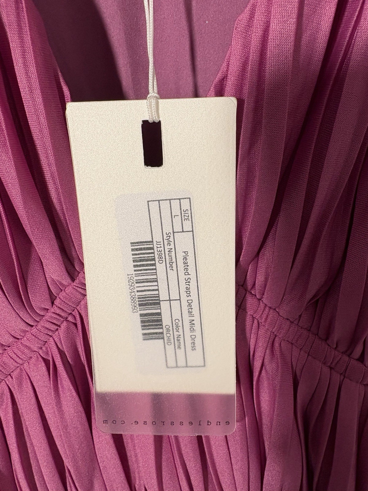 Endless Rose Purple Pleated V-Neck Sleeveless Chiffon A-Line Midi Dress L