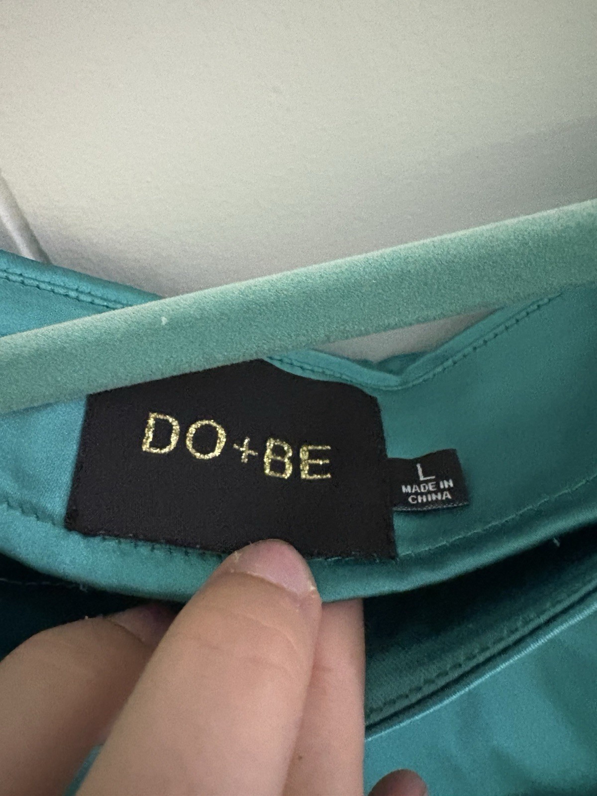 DO+BE Women’s Teal Satin Solid One Shoulder Sleeveless Mini Dress L