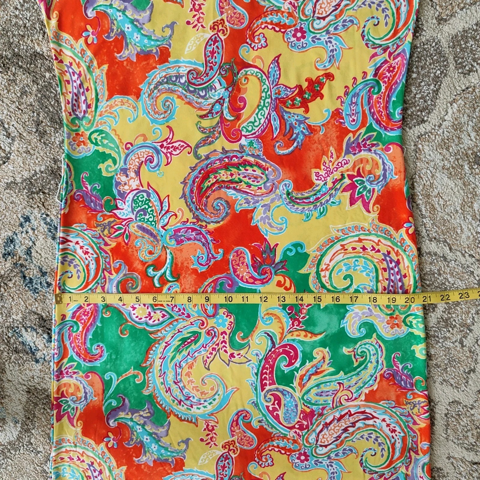 LAUREN RALPH LAUREN SZ L/G Bright Colors Belted Stretchy Sheath Jersey Dress