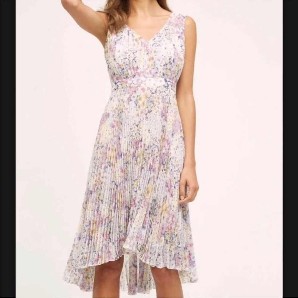 Plenty By Tracy Reese ‘Evanthe’ Floral accordian Pleated Midi Dress Size 4