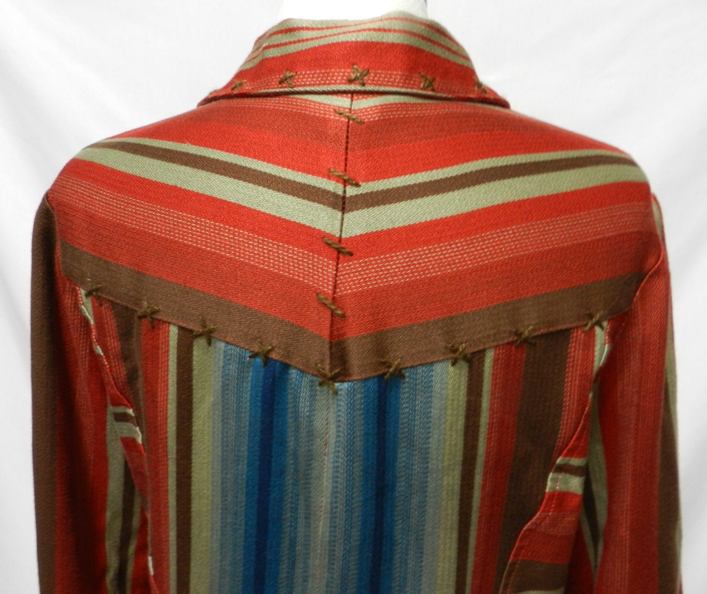 Roja Southwest blanket button Serape tunic top blouse Collar Size Sz Large Lg L