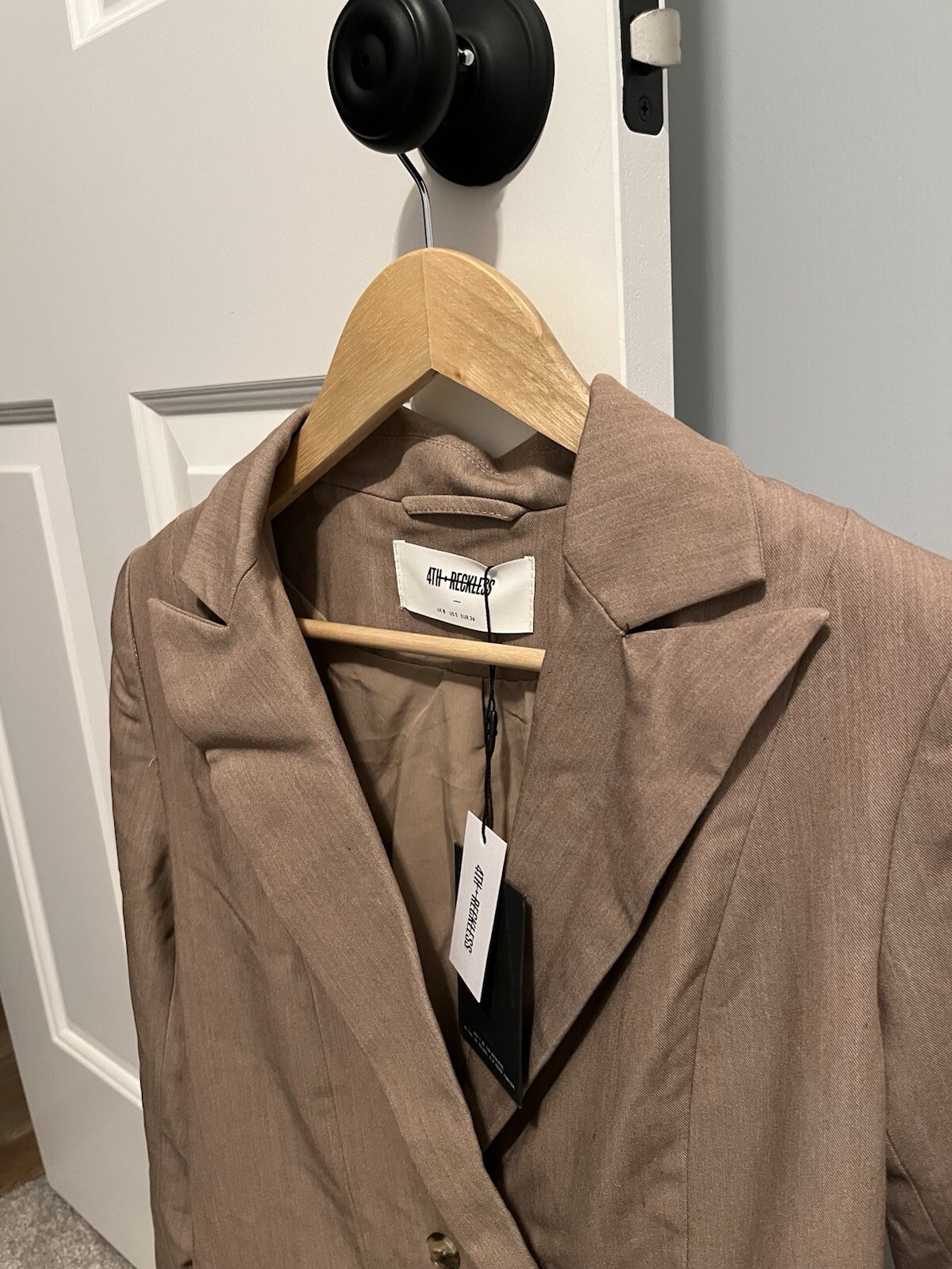 Women’s 4th & Reckless double breasted blazer dress in mocha Size 8