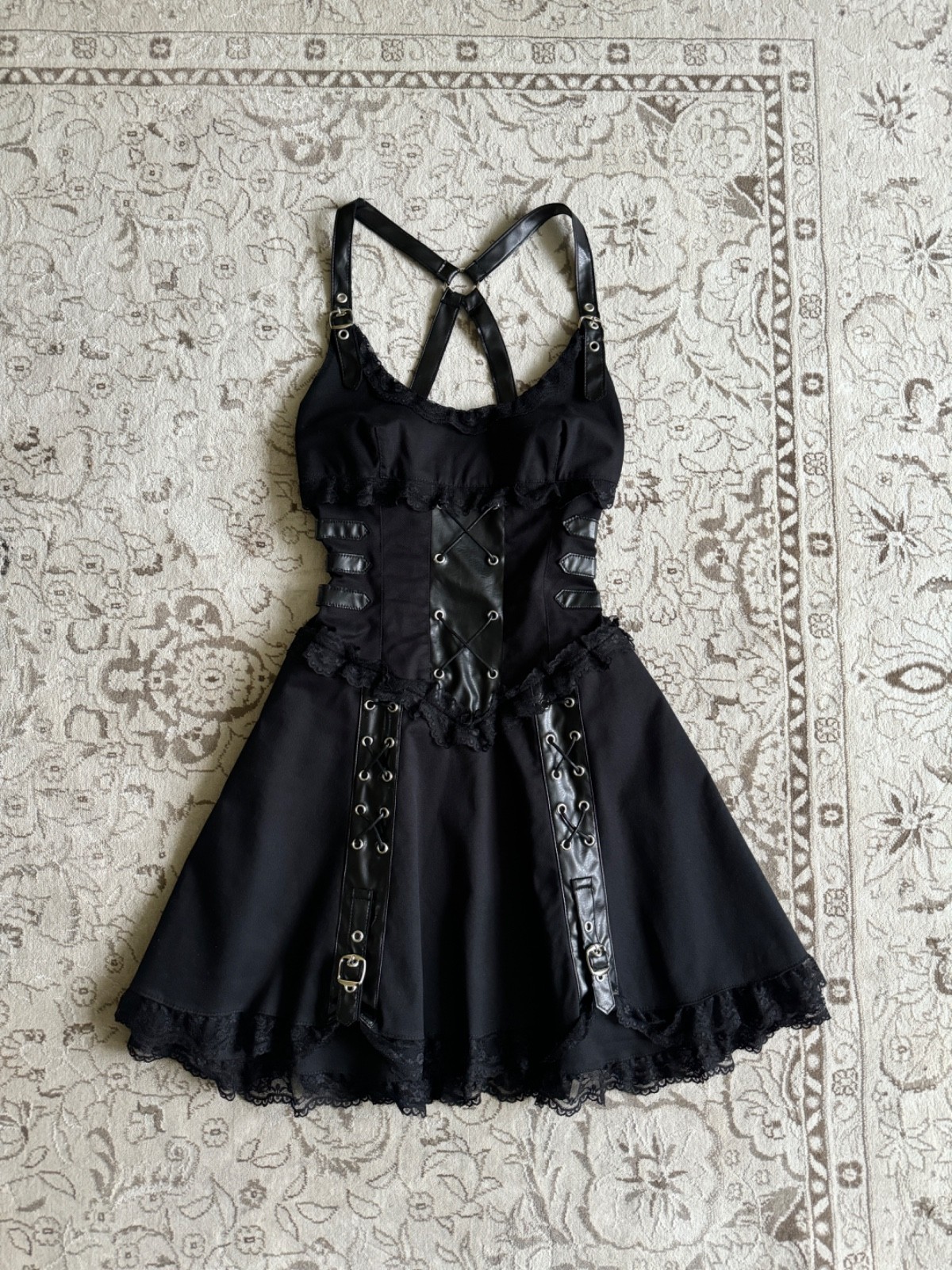 Aderlass Gothic Bondage Lace Mini Dress Avant Garde Lgb Hysteric Glamour Style S