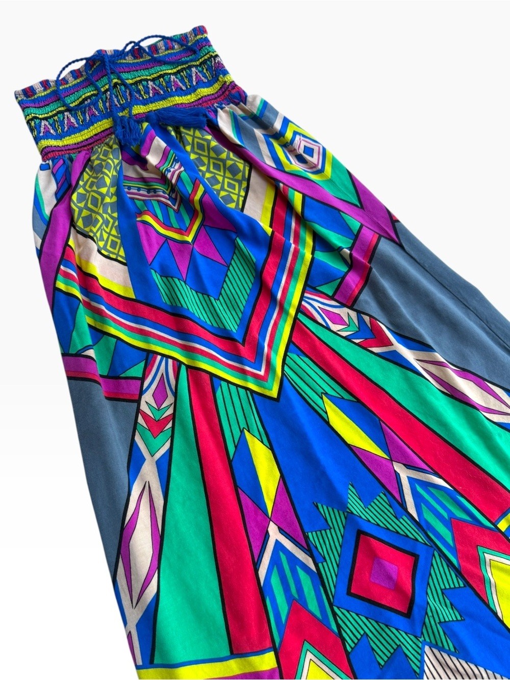 Flying Tomato Vibrant Multicolor Geometric Maxi Dress