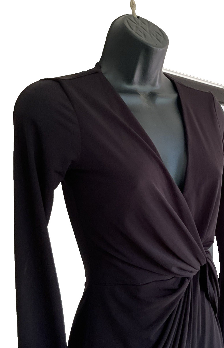 Forever 21 Black Knot Front Long Sleeve Bodycon Mini Dress Womens Size S