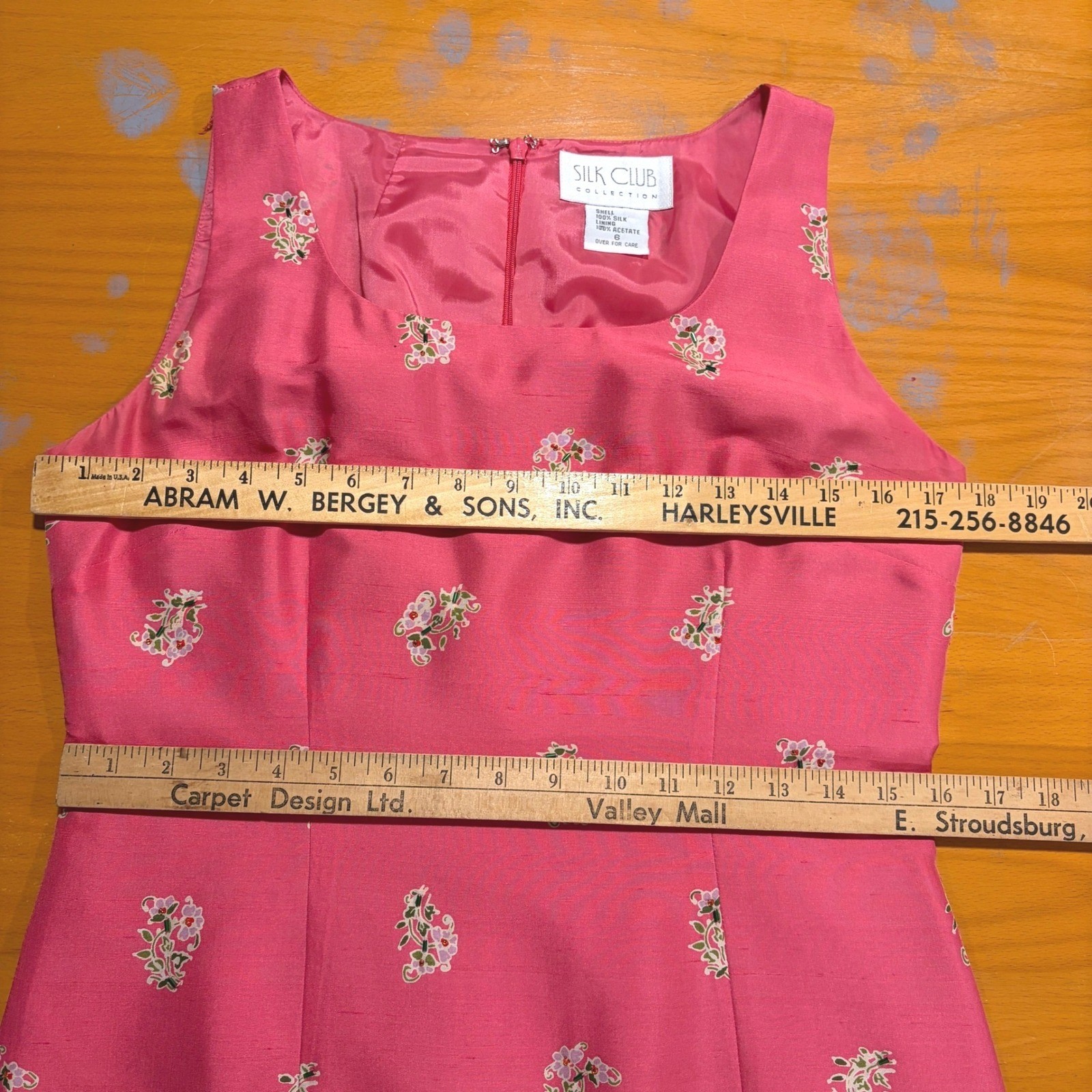 Silk Club Pink Beaded Floral Sheath Dress S 6 Sleeveless Paisley Chic Elegant