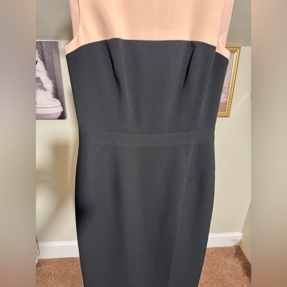 EUC Versatile BCBGMaxAzria Two-Tone Black and Light Pink Midi Dress