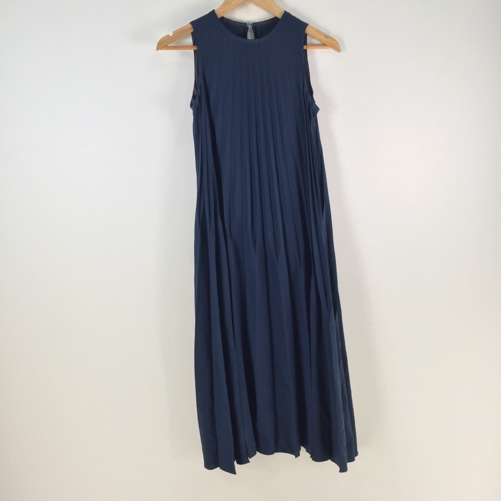 Ginlee dress womens 34 aus 6 maxi slip sleeveless navy blue round neck 105369