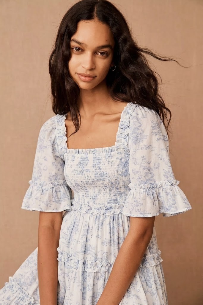 NWT Needle & Thread Bijou Rose Floral Ditsy Smocked Midaxi Ankle Gown Dress 18