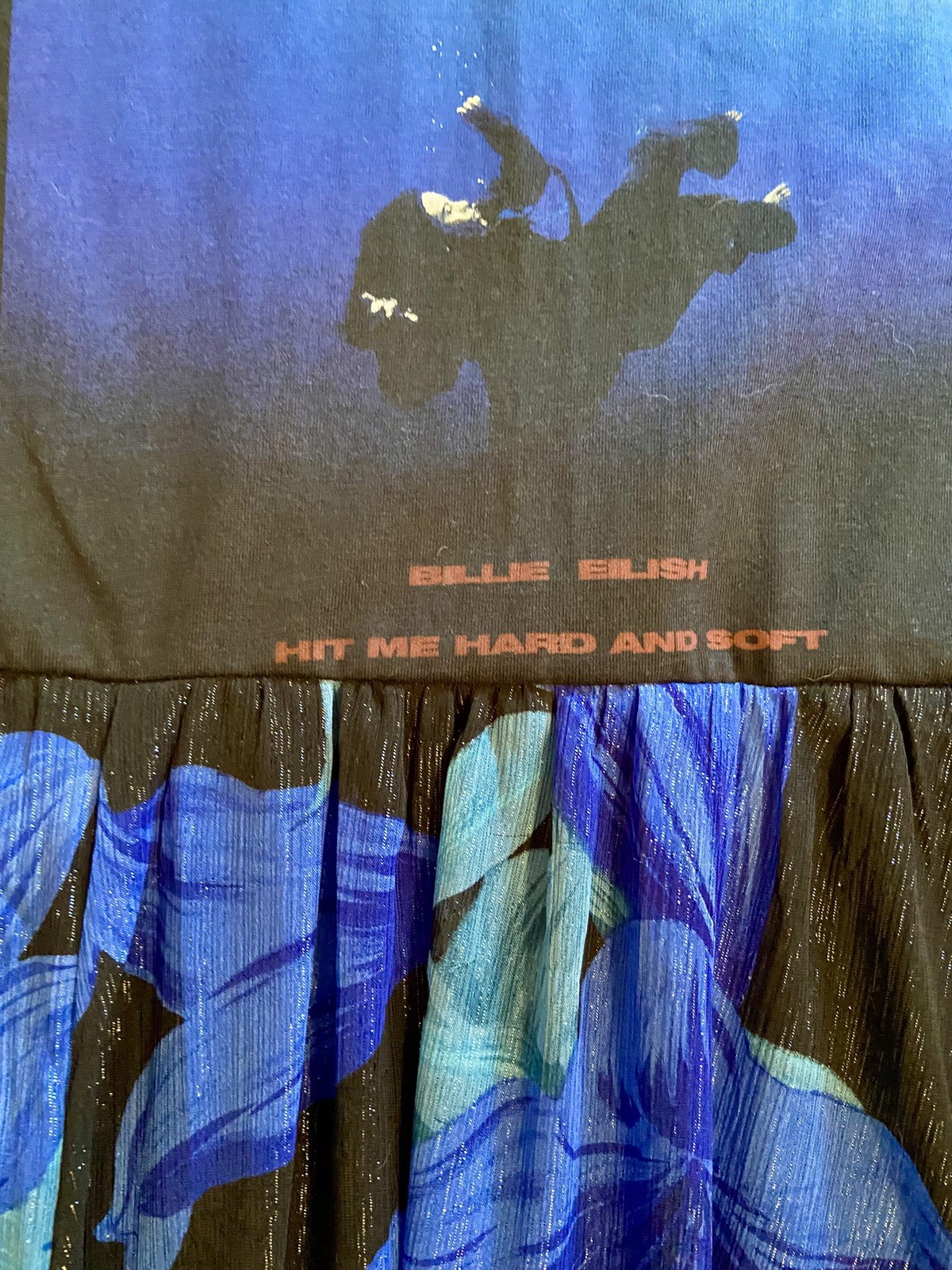 Billie Eilish Reworked OOAK Upcycled Band Tee Dress S M Small Medium Tshirt NEW