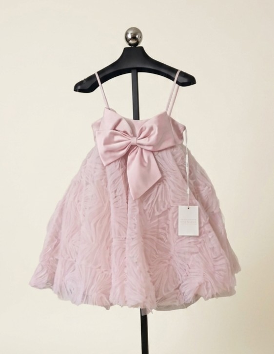 Mac Duggal Size 8 Bow Front Sleeveless Tulle Rose Pink Mini Dress NWT