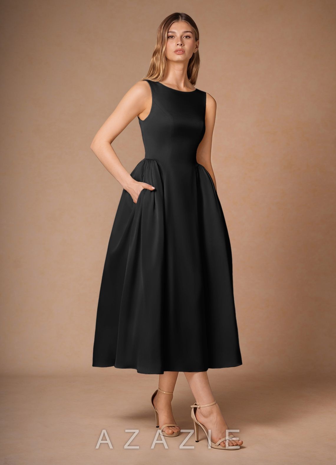 Casey Mocha Coco Midi Dress-AZAZIE|23607