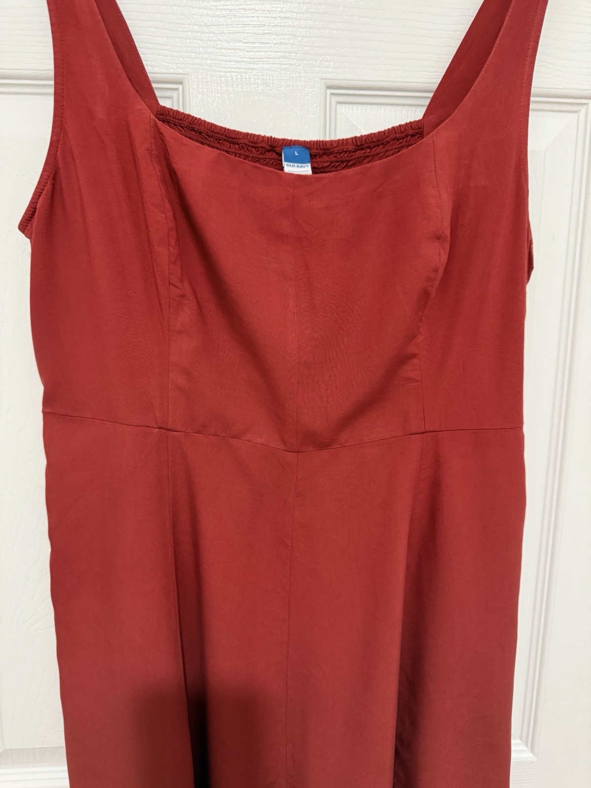 OLD NAVY Women’s Flame Scarlet Red Sleeveless Smocked Bodice Tank Mini Dress SZL
