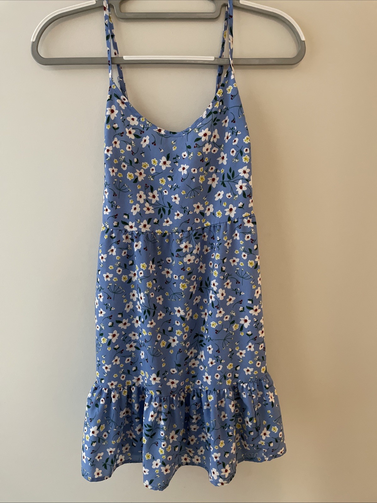 Shein Sundress Blue Small Floral Sleeveless Lightweight Summer